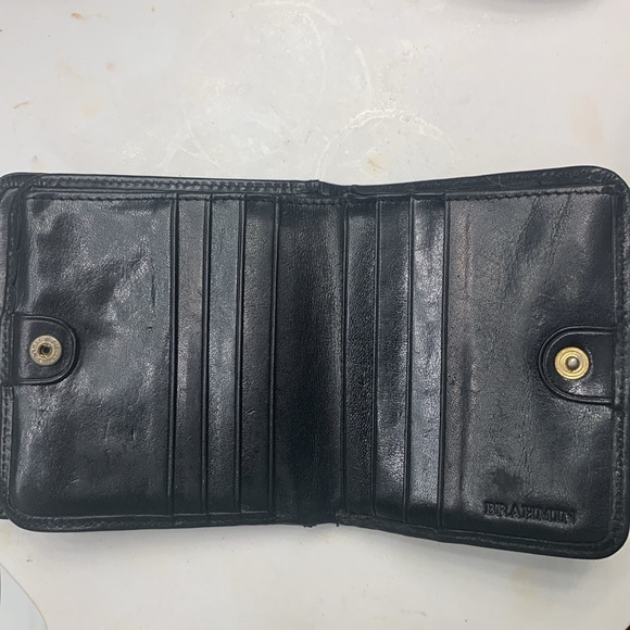 Brahmin Vintage Leather Wallet. Black w/Brown Croc. Approx 4”x4” when closed. - Picture 3 of 5